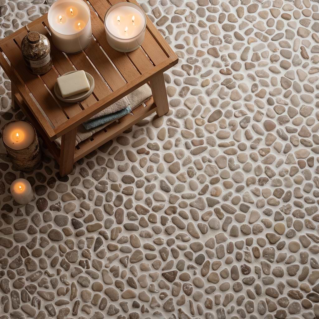 Beige Hawaii Pebble Mosaic Tiles stocked by Hyperion Tiles