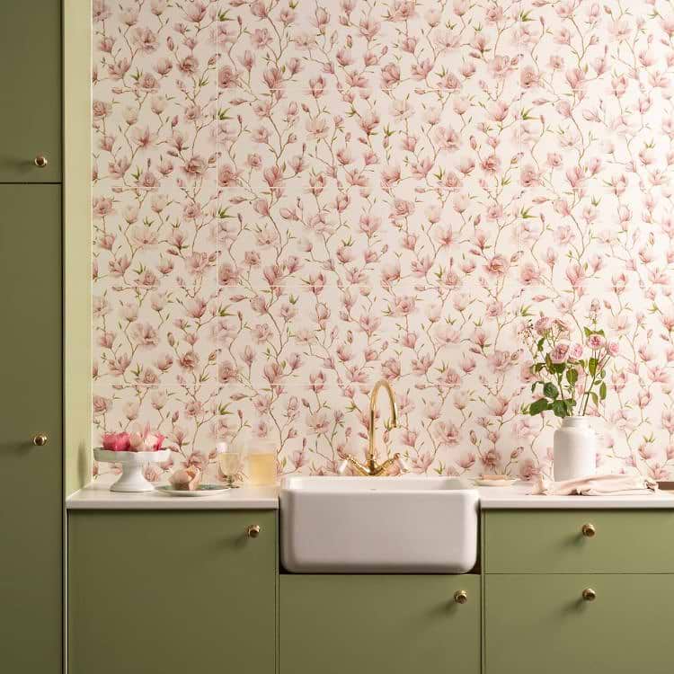 Original Style colorful tiles Magnolia design from the Living Collection stocked by Hyperion Tiles