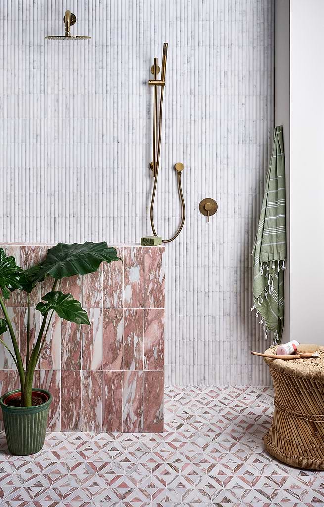 Ca' Pietra East Java Flamingo Brick Marble Tiles stocked by Hyperion Tiles