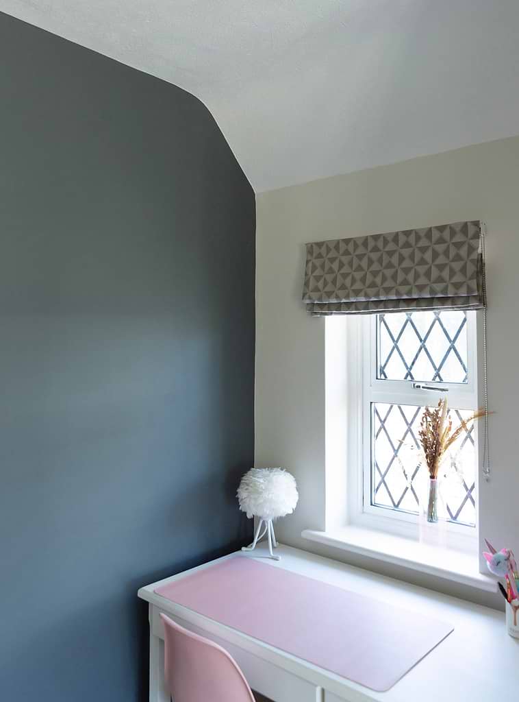 Ca' Pietra Proper Good Paint creates feature in this bedroom stocked by Hyperion Tiles