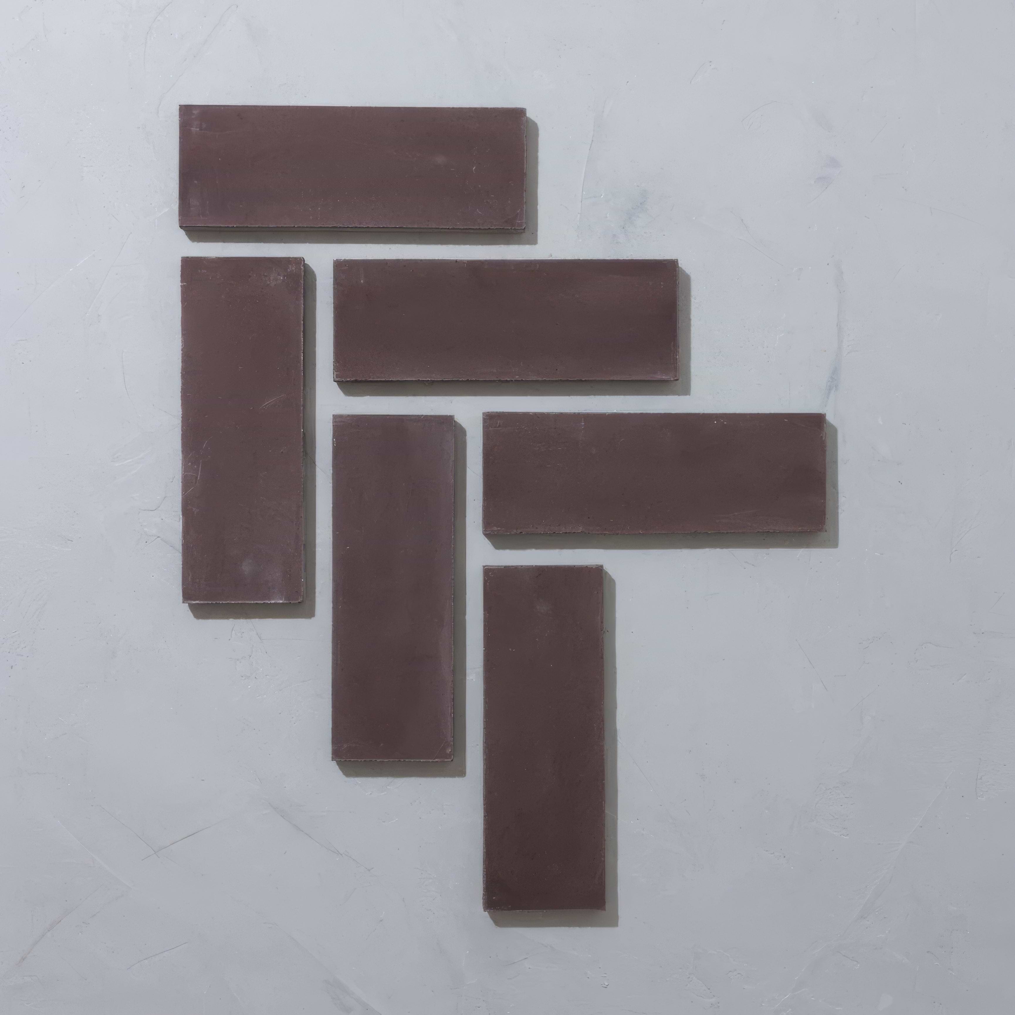 Little Greene Purple Brown Herringbone Tile - Hyperion Tiles