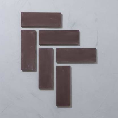 Little Greene Purple Brown Herringbone Tile - Hyperion Tiles