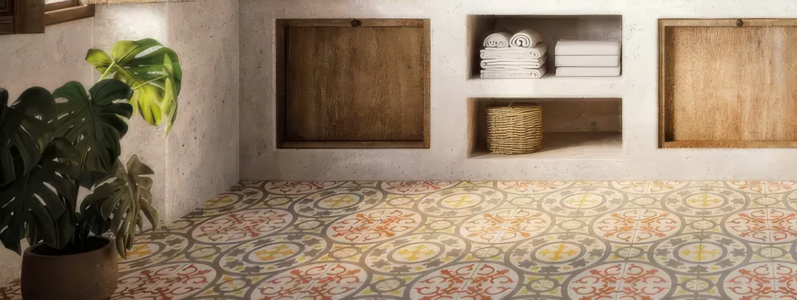 Zayda Yellow Multi Matt Vitrified Ceramic 450 x 450mm tiles stocked by Hyperion Tiles