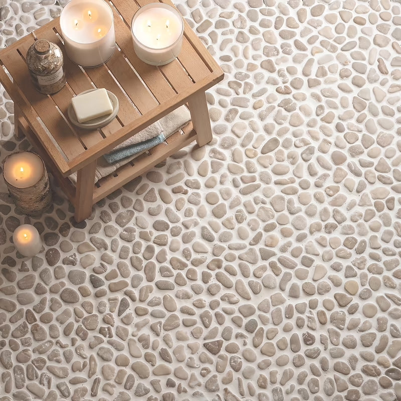 Beige Hawaii Pebble Mosaics | Hyperion Tiles