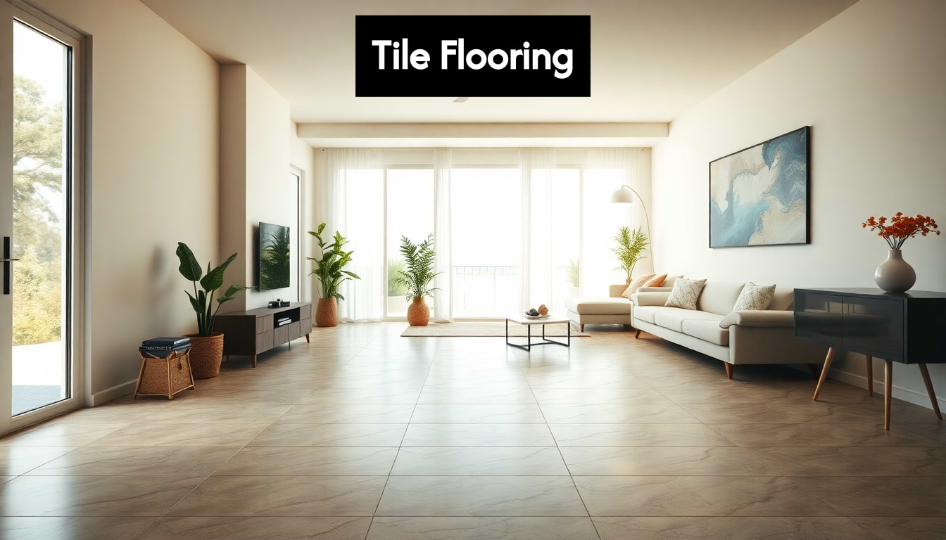Elegant tiled floor in modern home