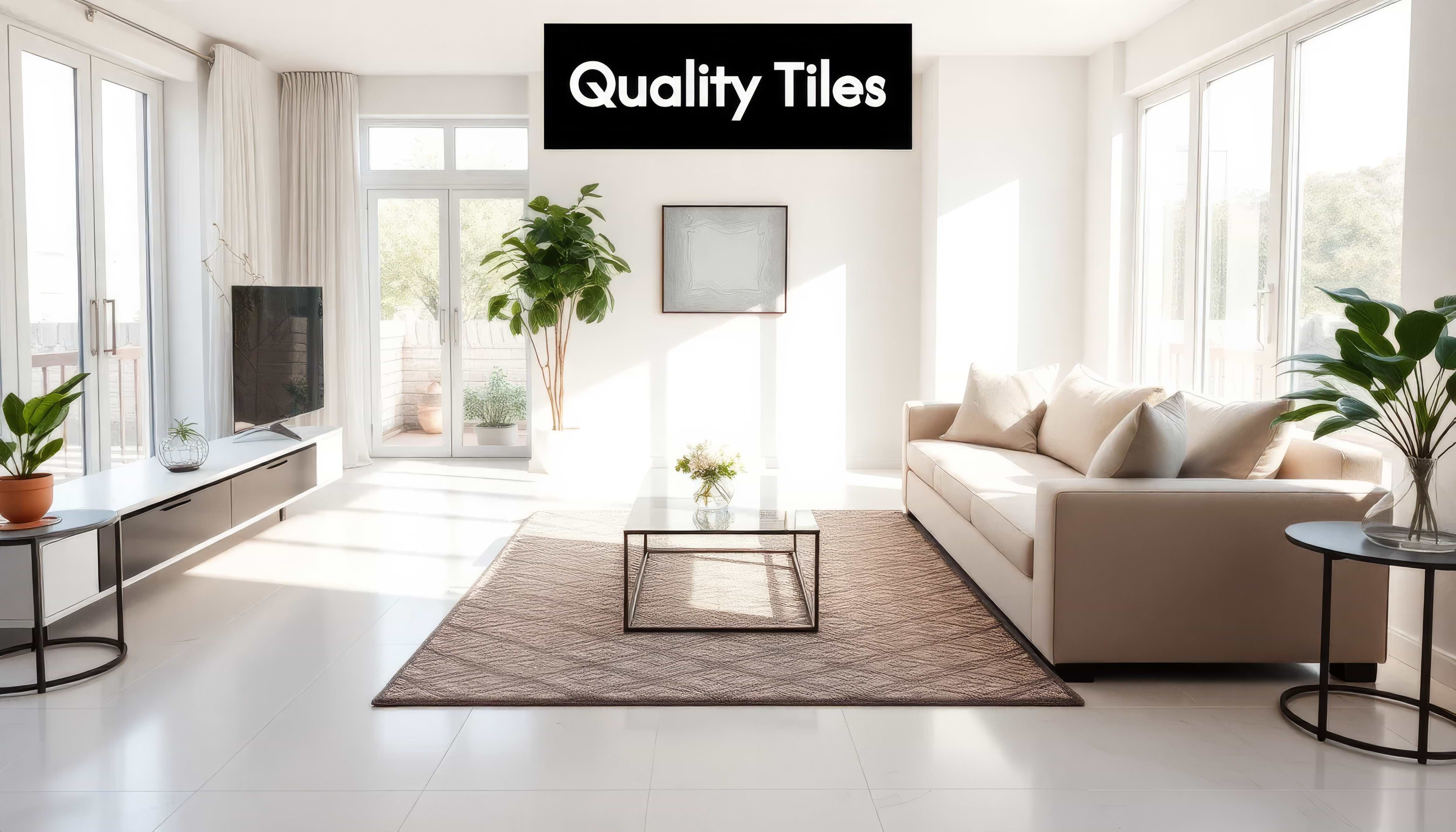 Modern living room with quality tile floor