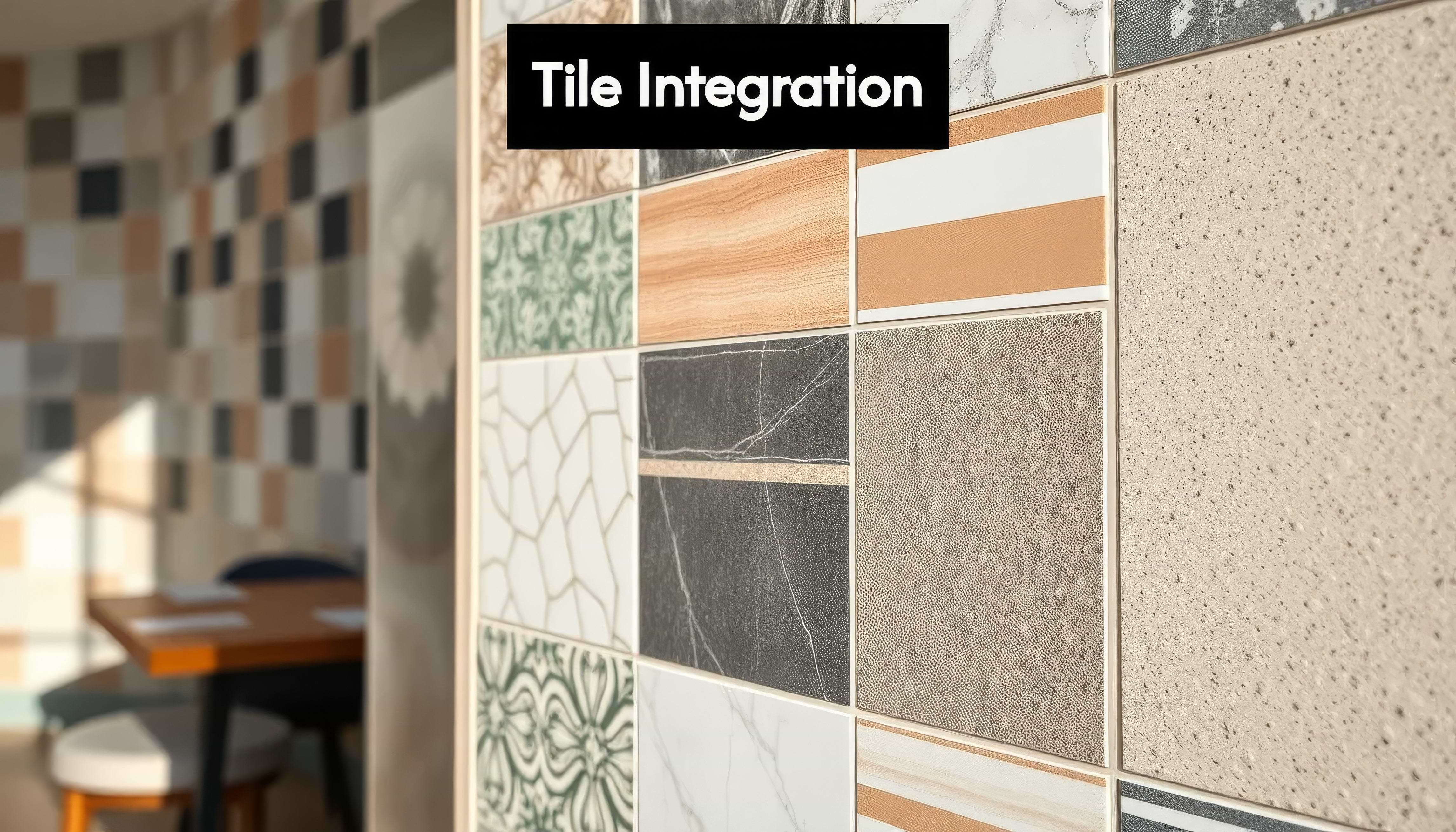 Modern wall design with integrated tiles