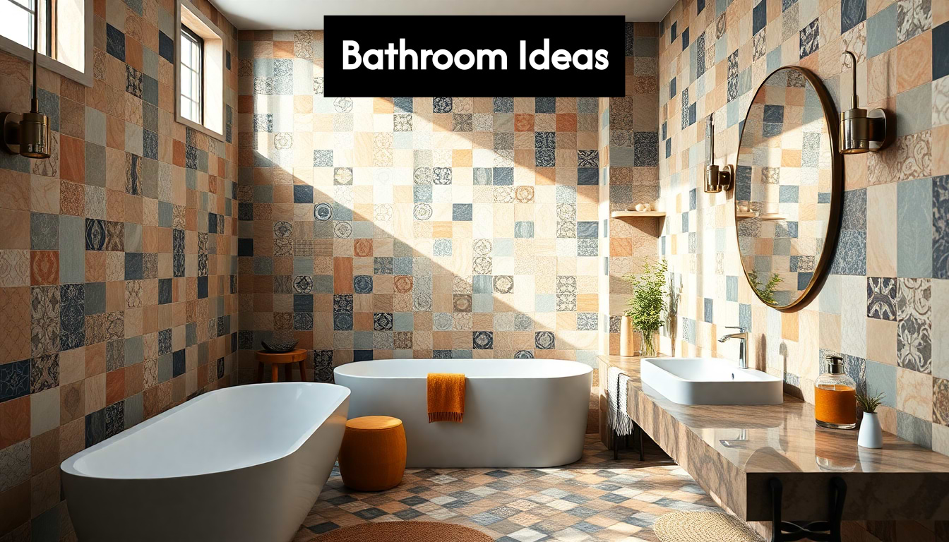 Stylish bathroom with elegant tiles