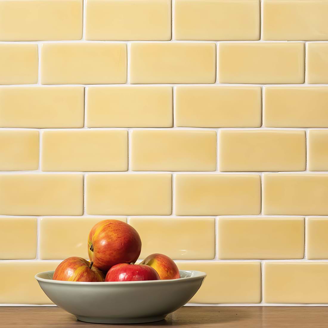 Soft Yellow Half Tile - Hyperion Tiles