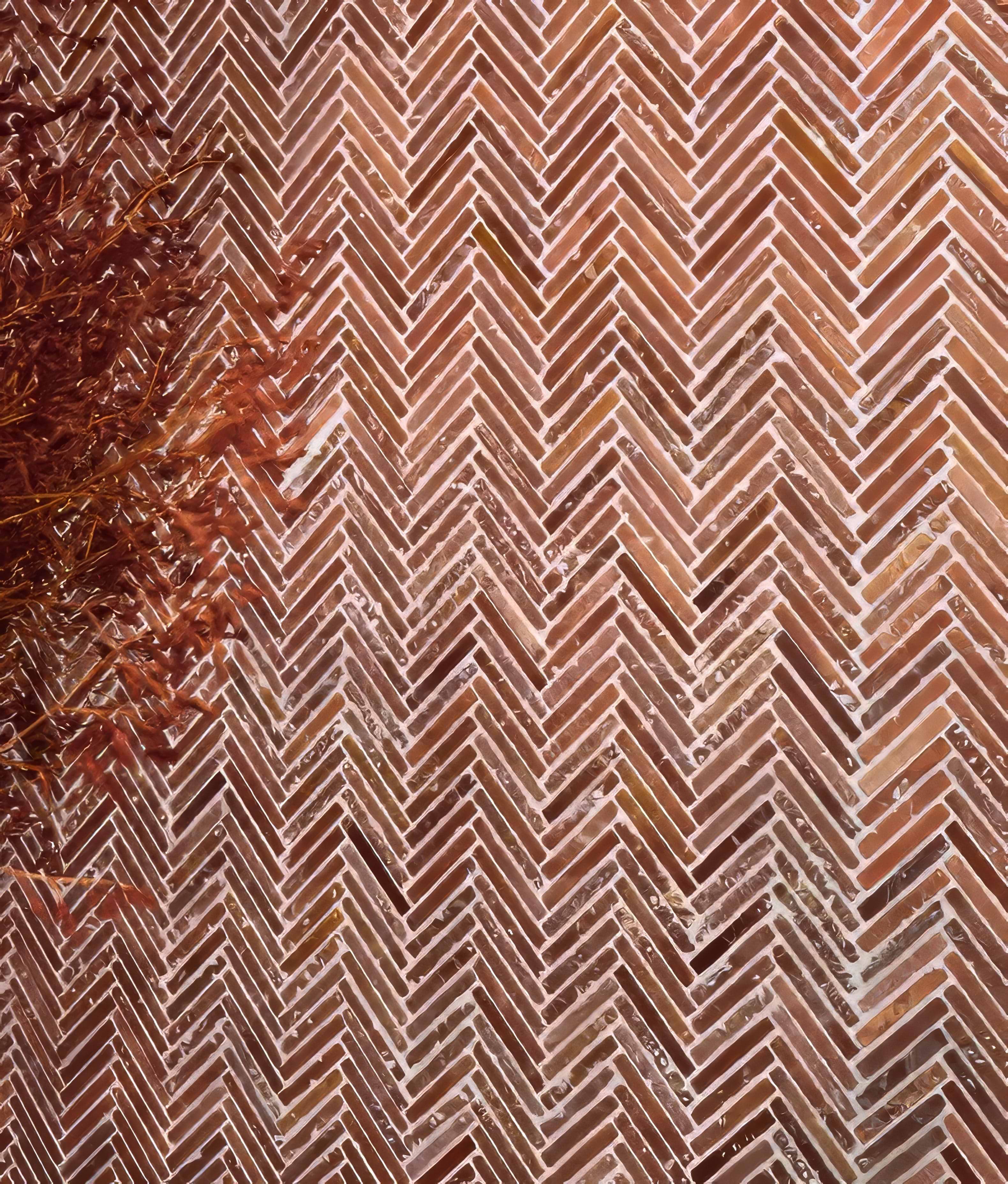 Athens Rosso Travertine Mosaic By Hyperion Tiles