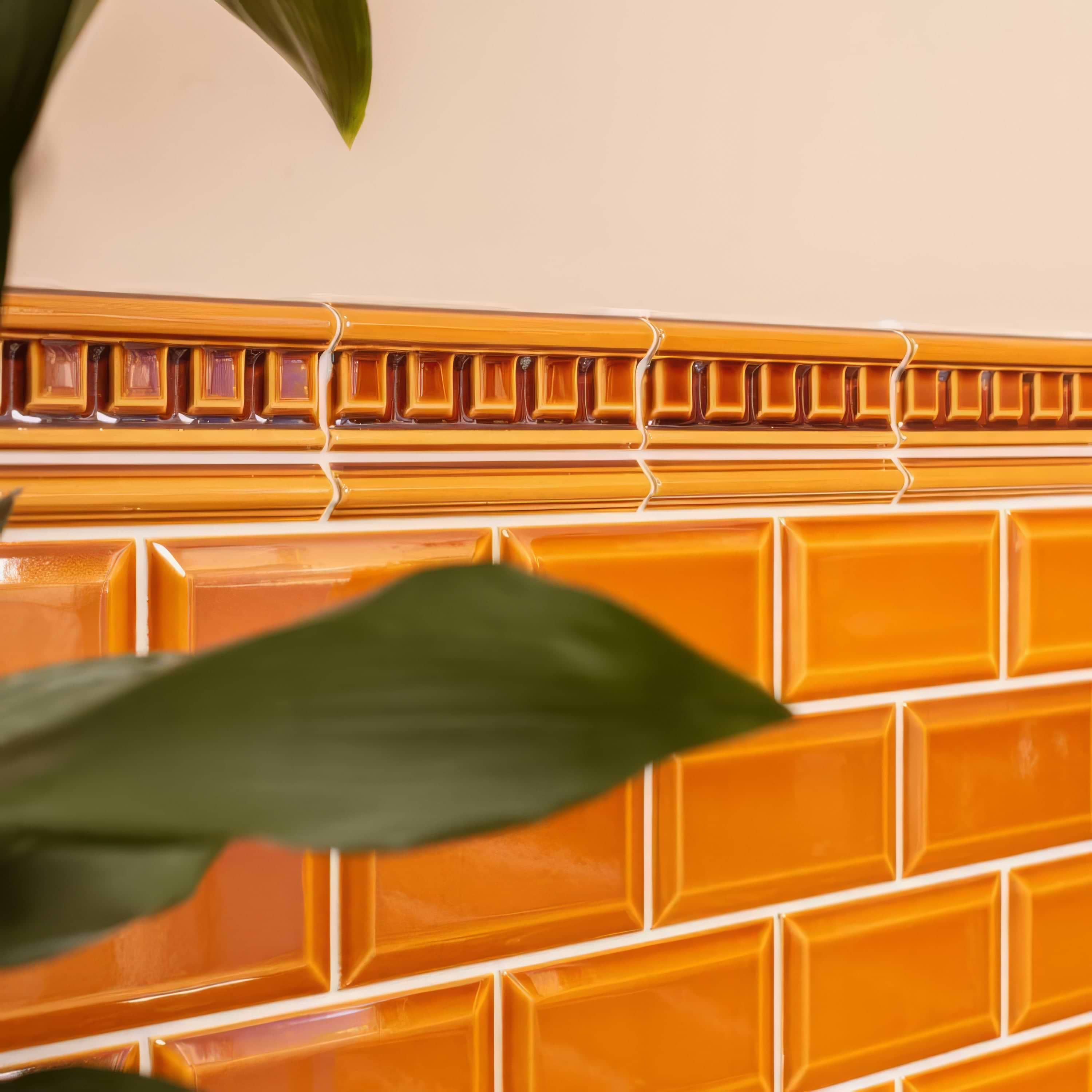 Ochre Metro Bevelled Tile