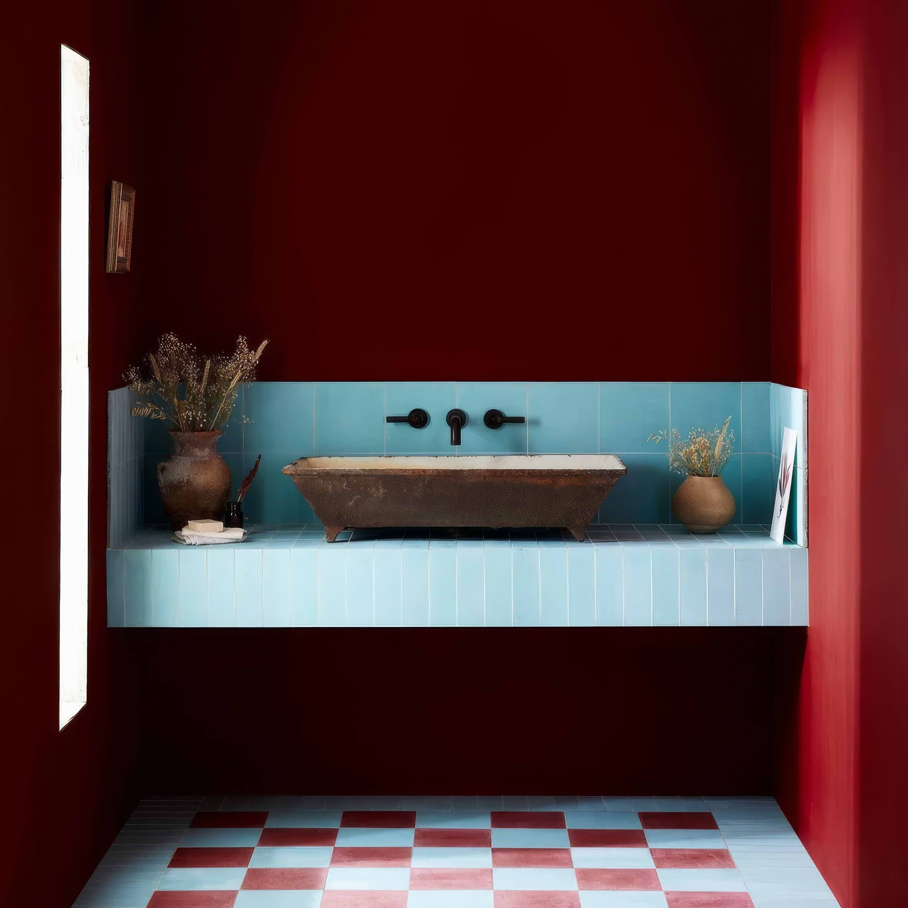 Rhubarb Square Tile - Hyperion Tiles