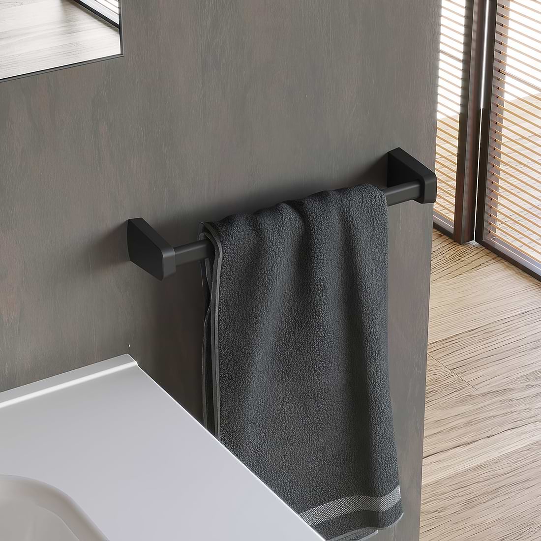 S6 Black Towel Rail 32cm – Black