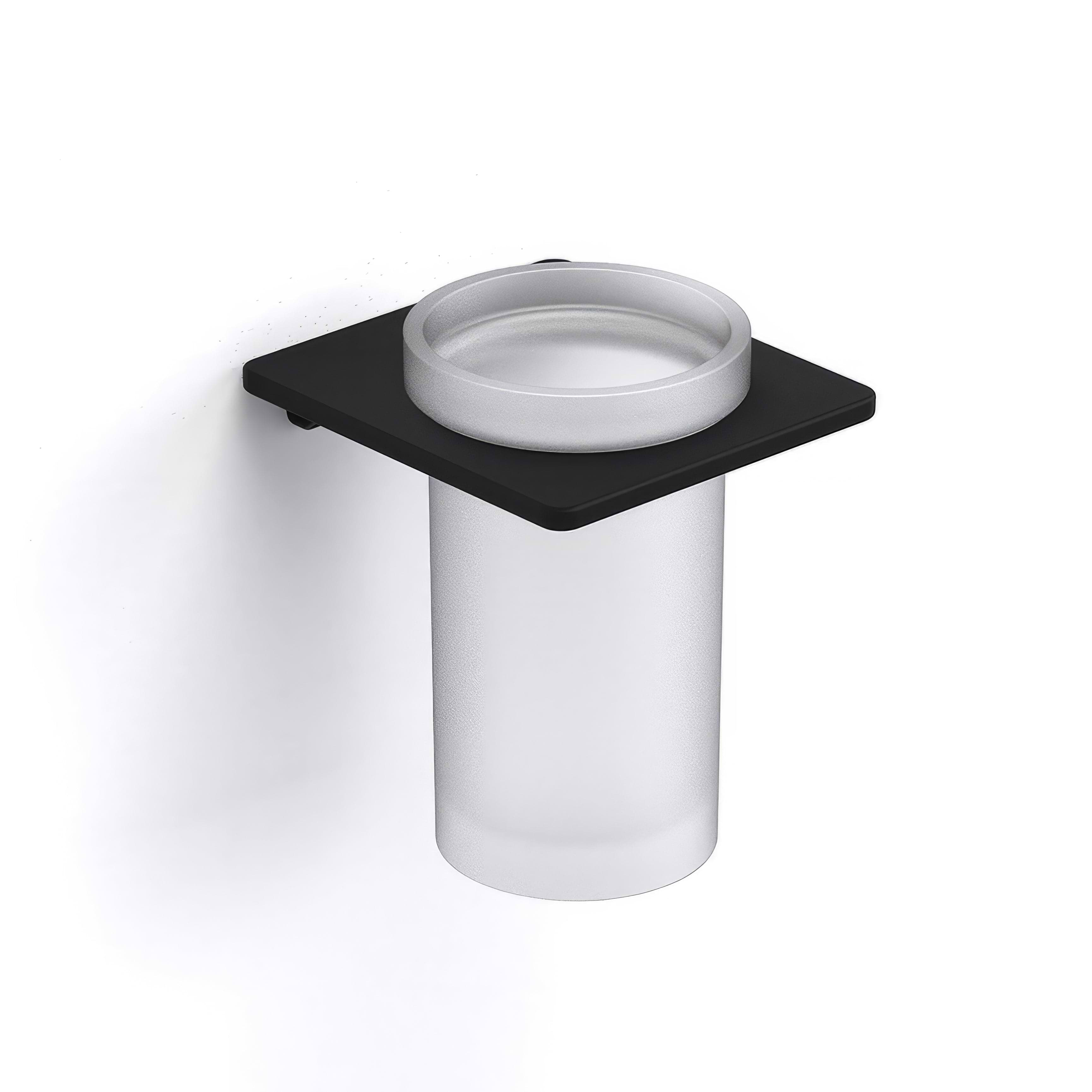 Close-up of the S Cube Tumbler in Black, showcasing its stylish and modern design