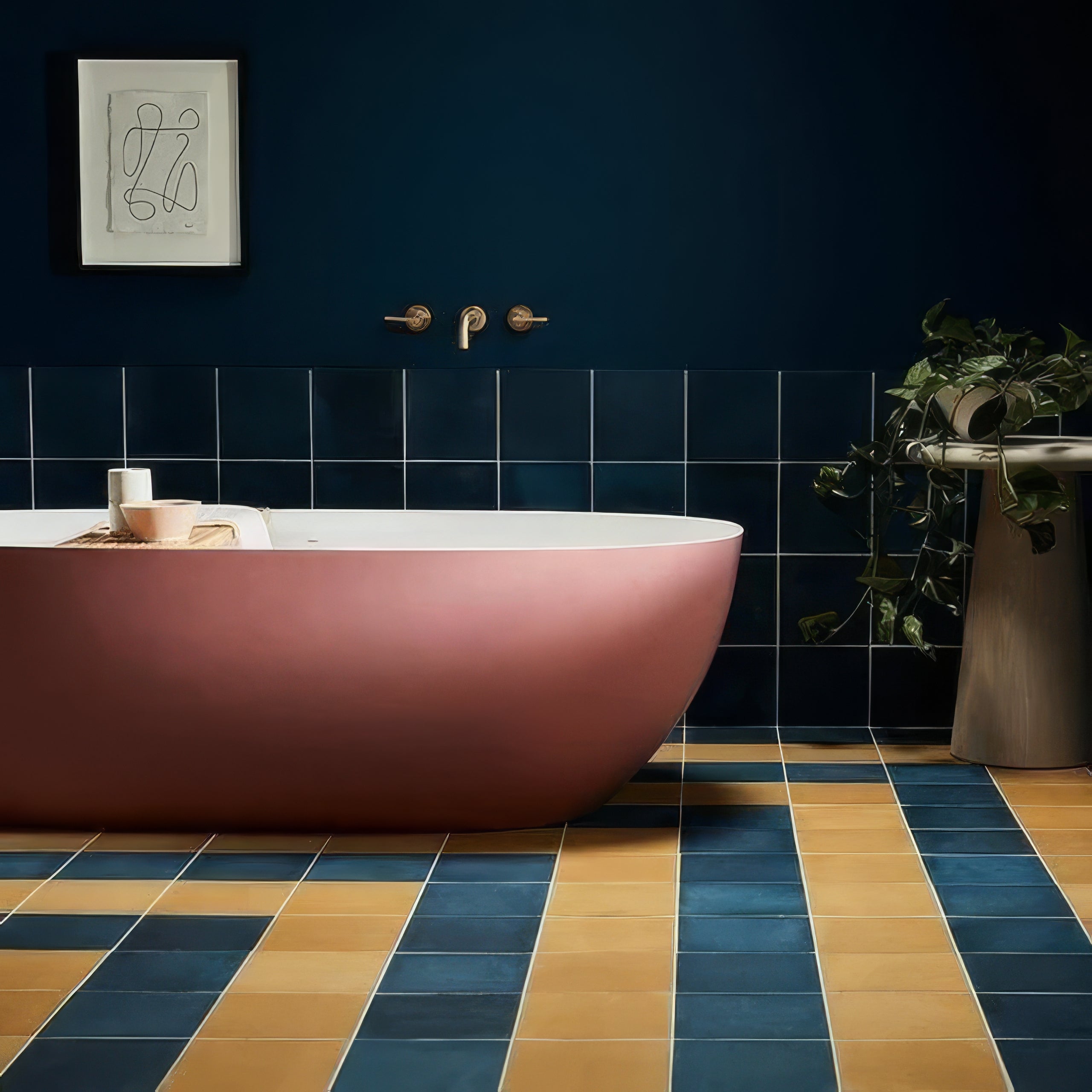 Little Greene Royal Navy Square Tile - Hyperion Tiles