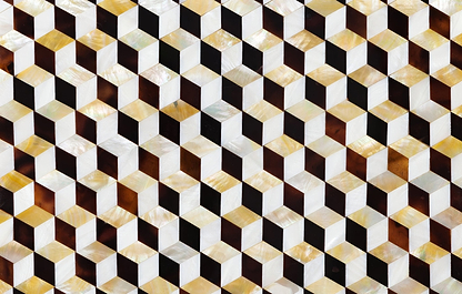 3D Golden Cube - Hyperion Tiles