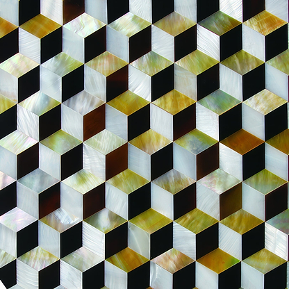 3D Golden Cube - Hyperion Tiles