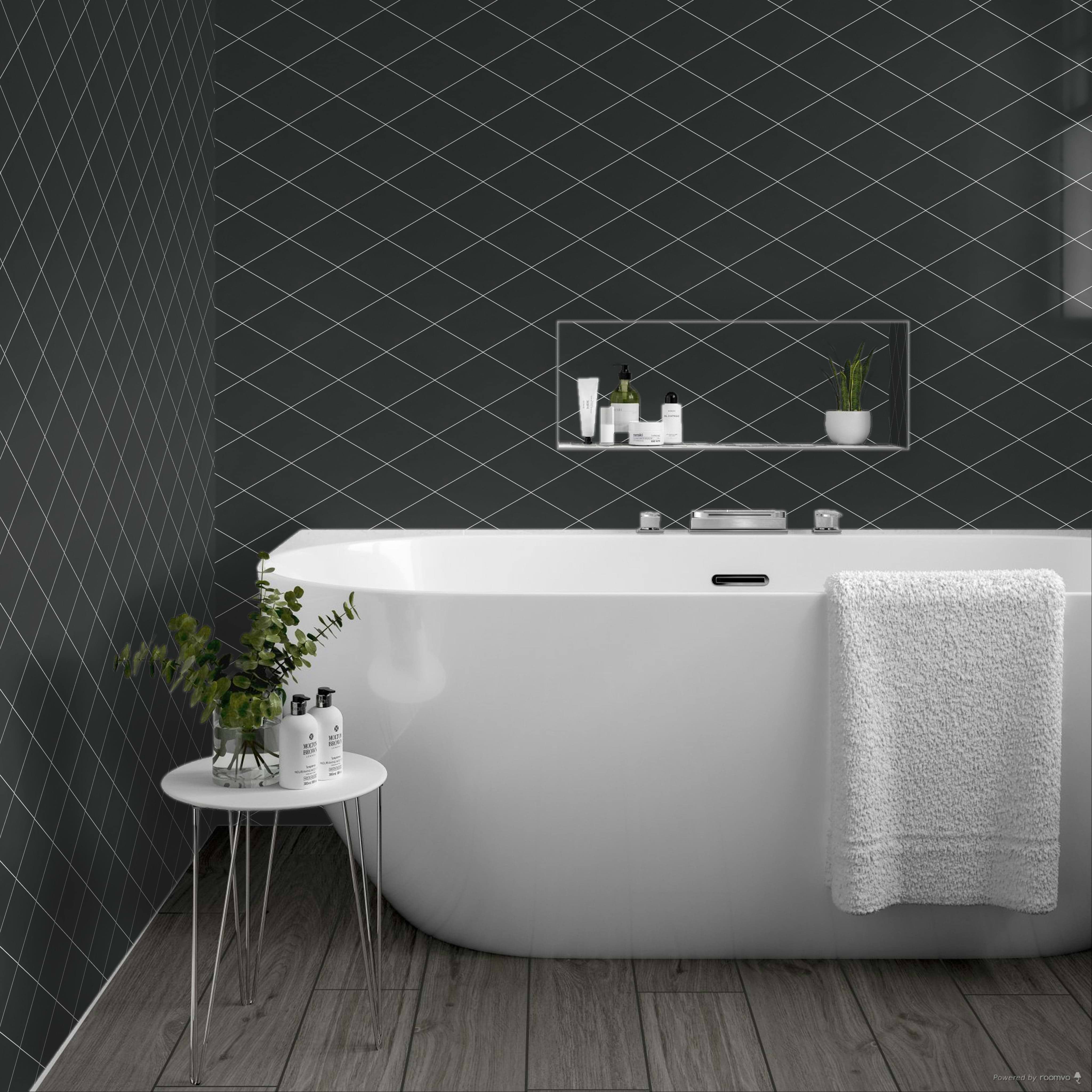 Rhomboid Steel Ceramic Wall Tile By Hyperion Tiles
