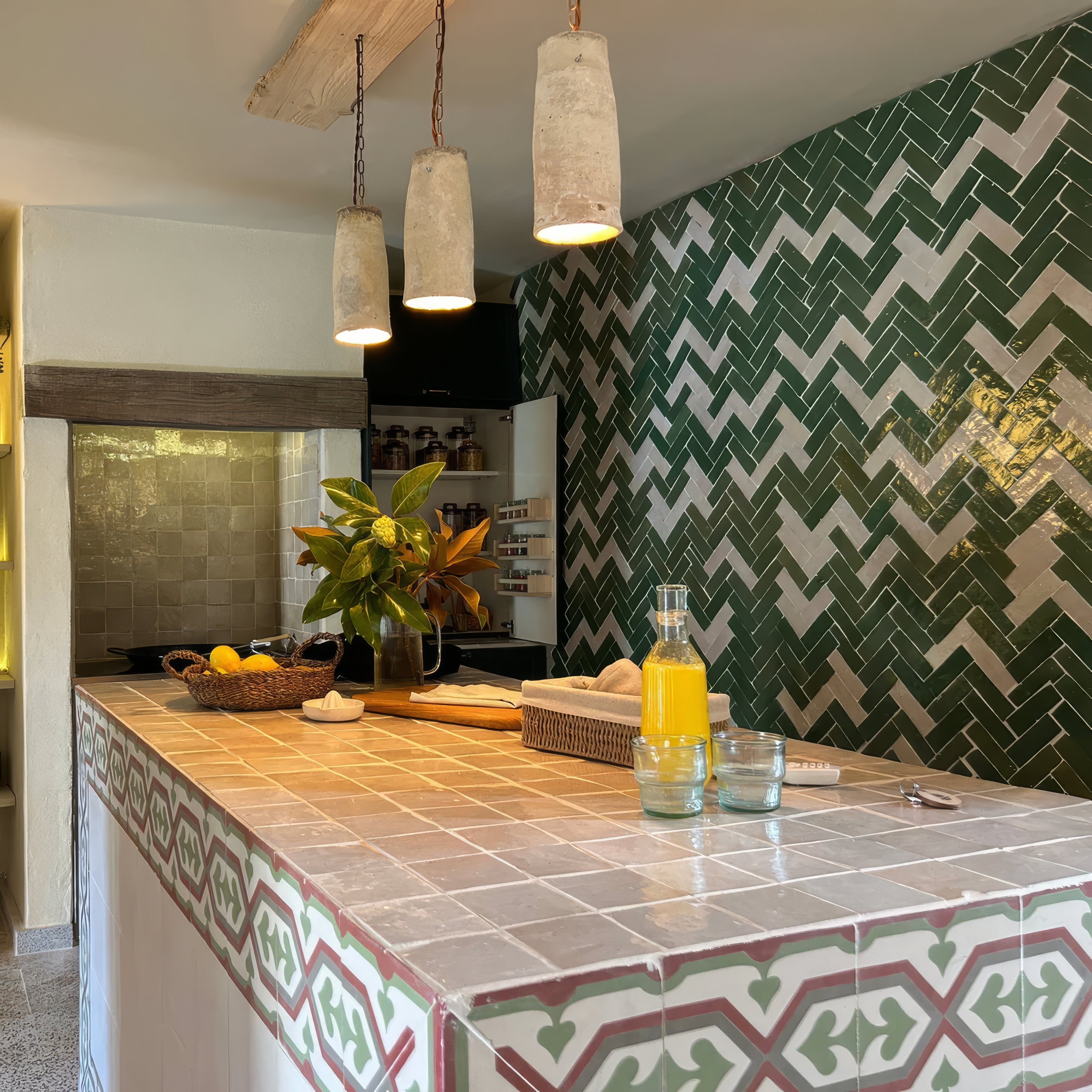 Medina Moss Green Bejmat By Hyperion Tiles
