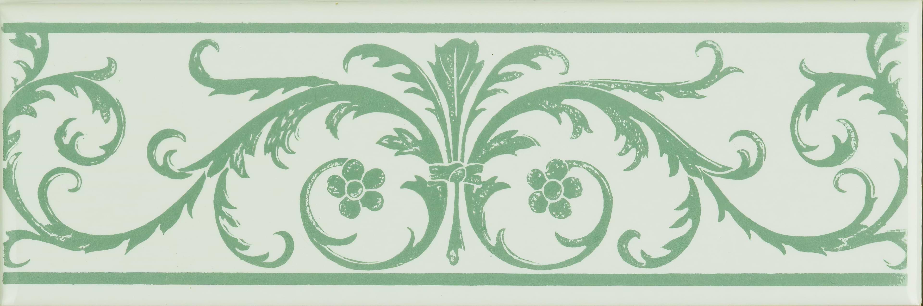 Acanthus Jade Breeze On Brilliant White - Hyperion Tiles