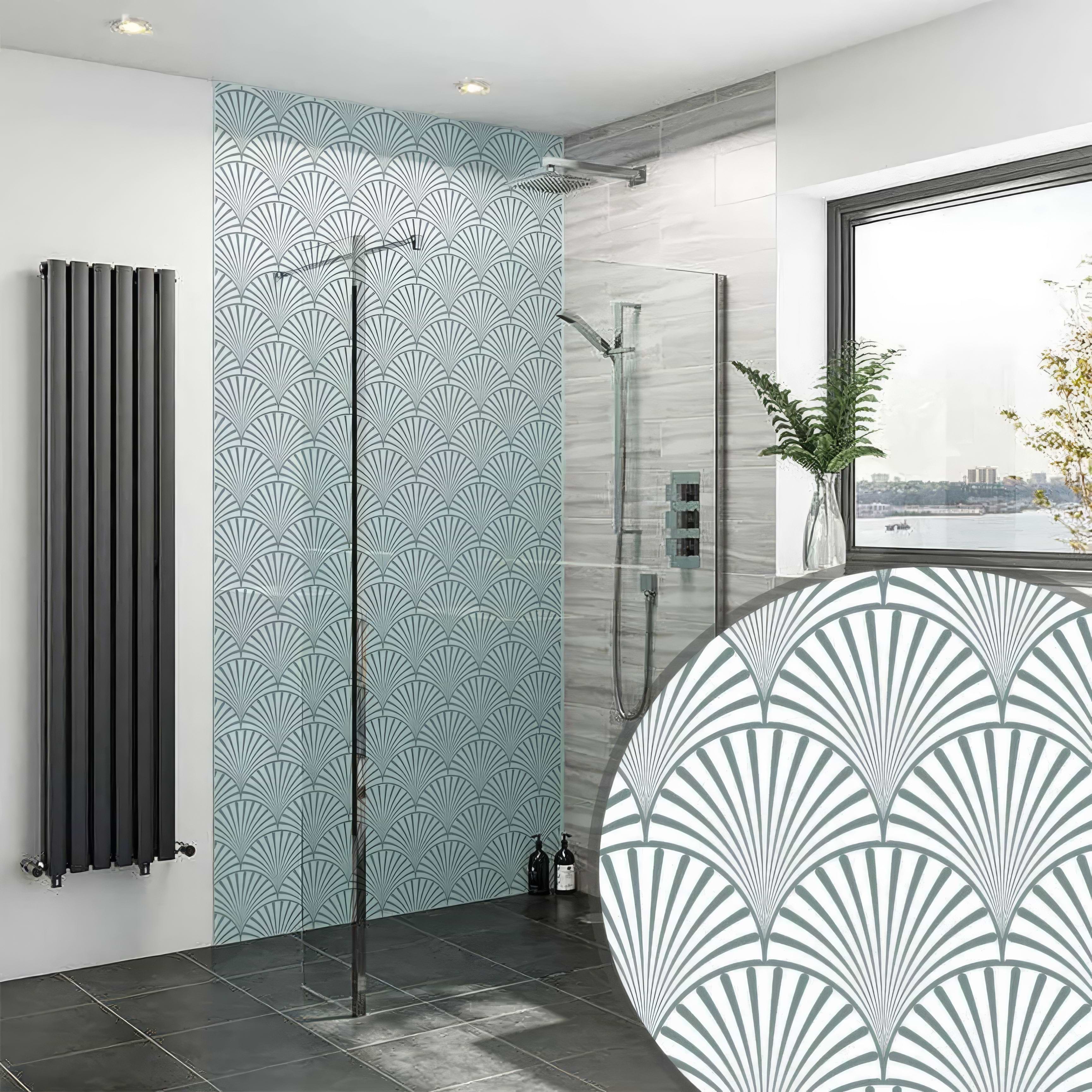 Art Deco Decorative Fan Shower Panel By Hyperion Tiles