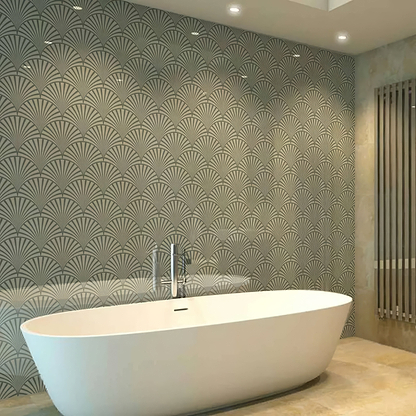Art Deco Decorative Fan Shower Panel By Hyperion Tiles