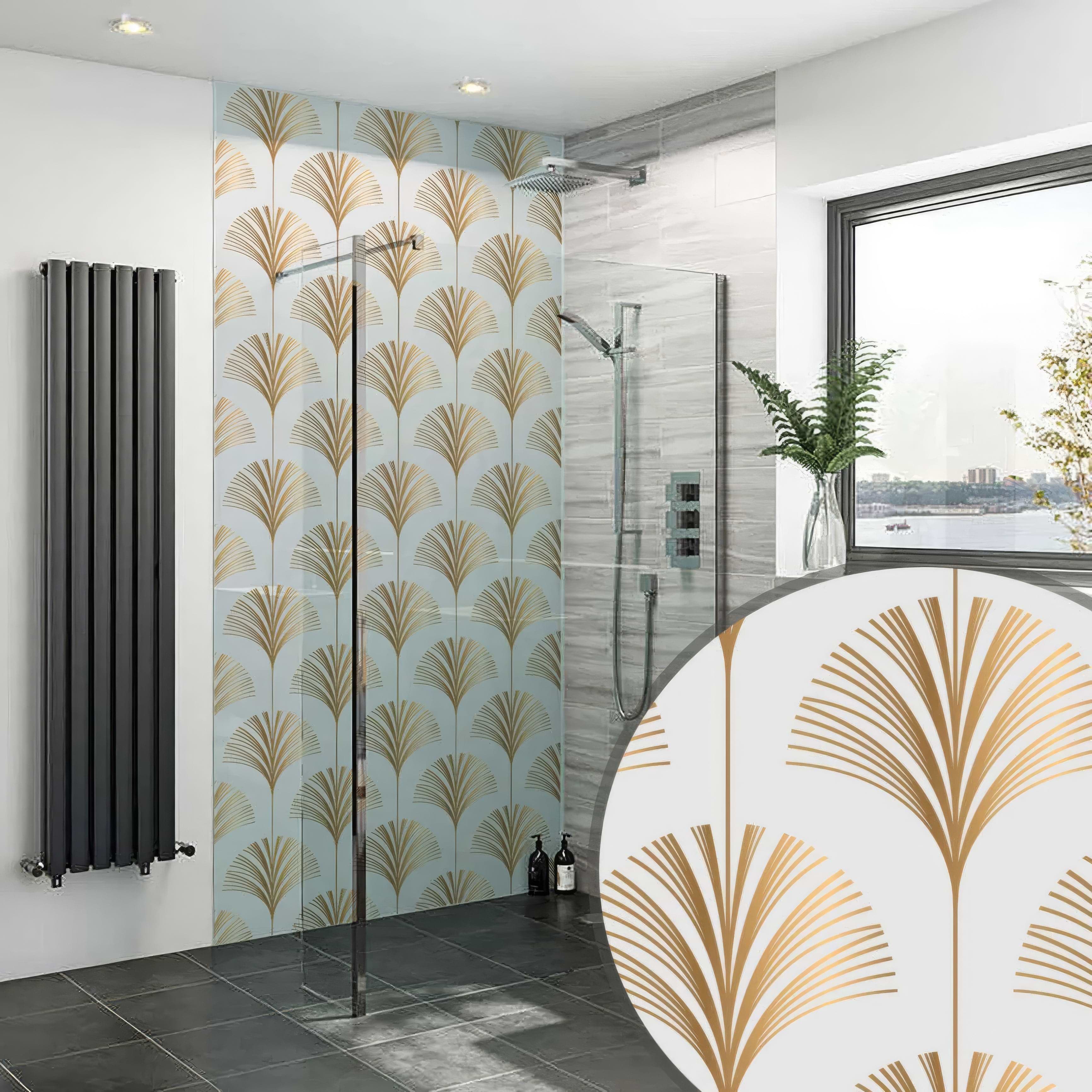 Art Deco Palm Martini Shower Panel By Hyperion Tiles