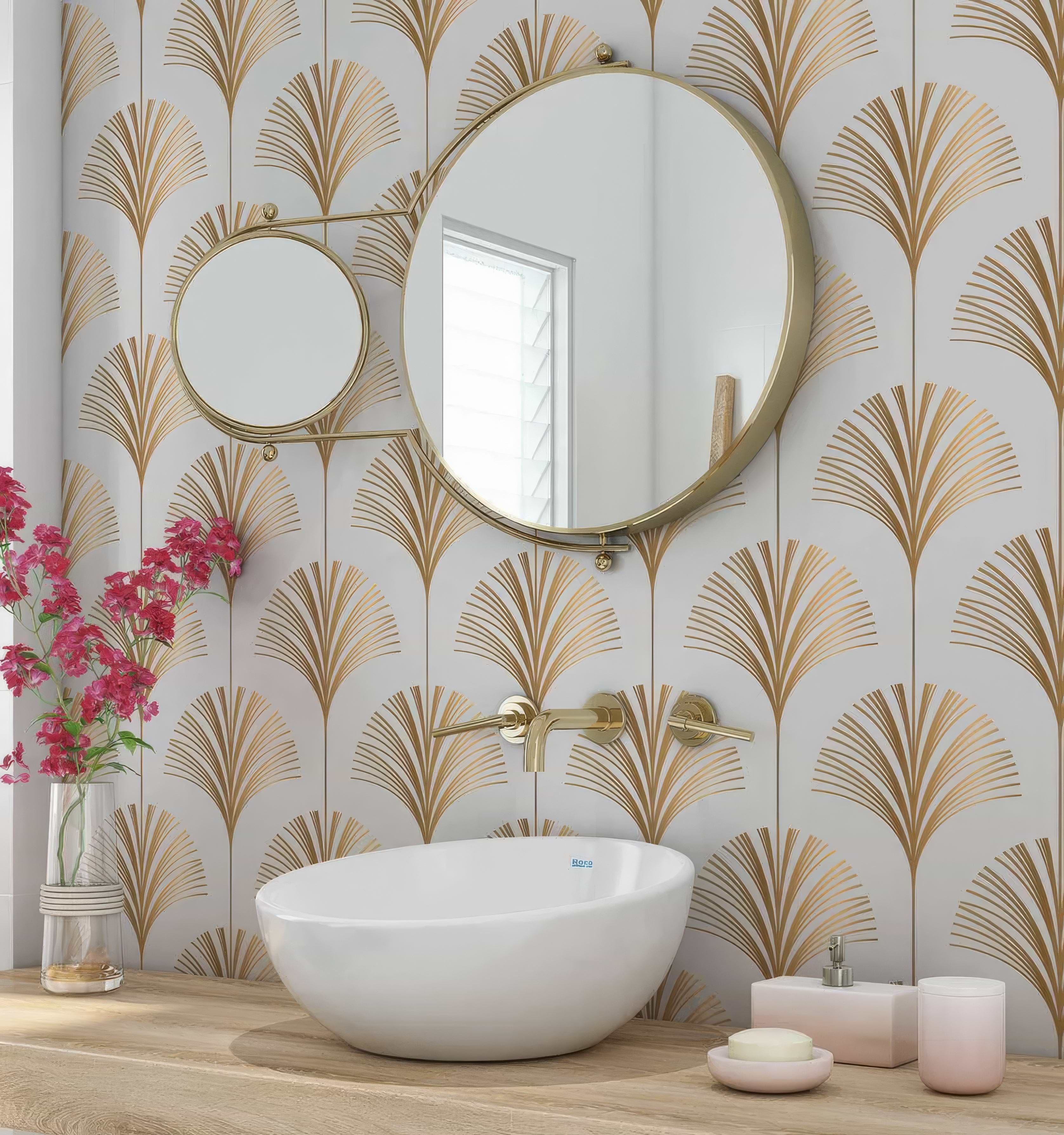 Art Deco Palm Martini Shower Panel By Hyperion Tiles