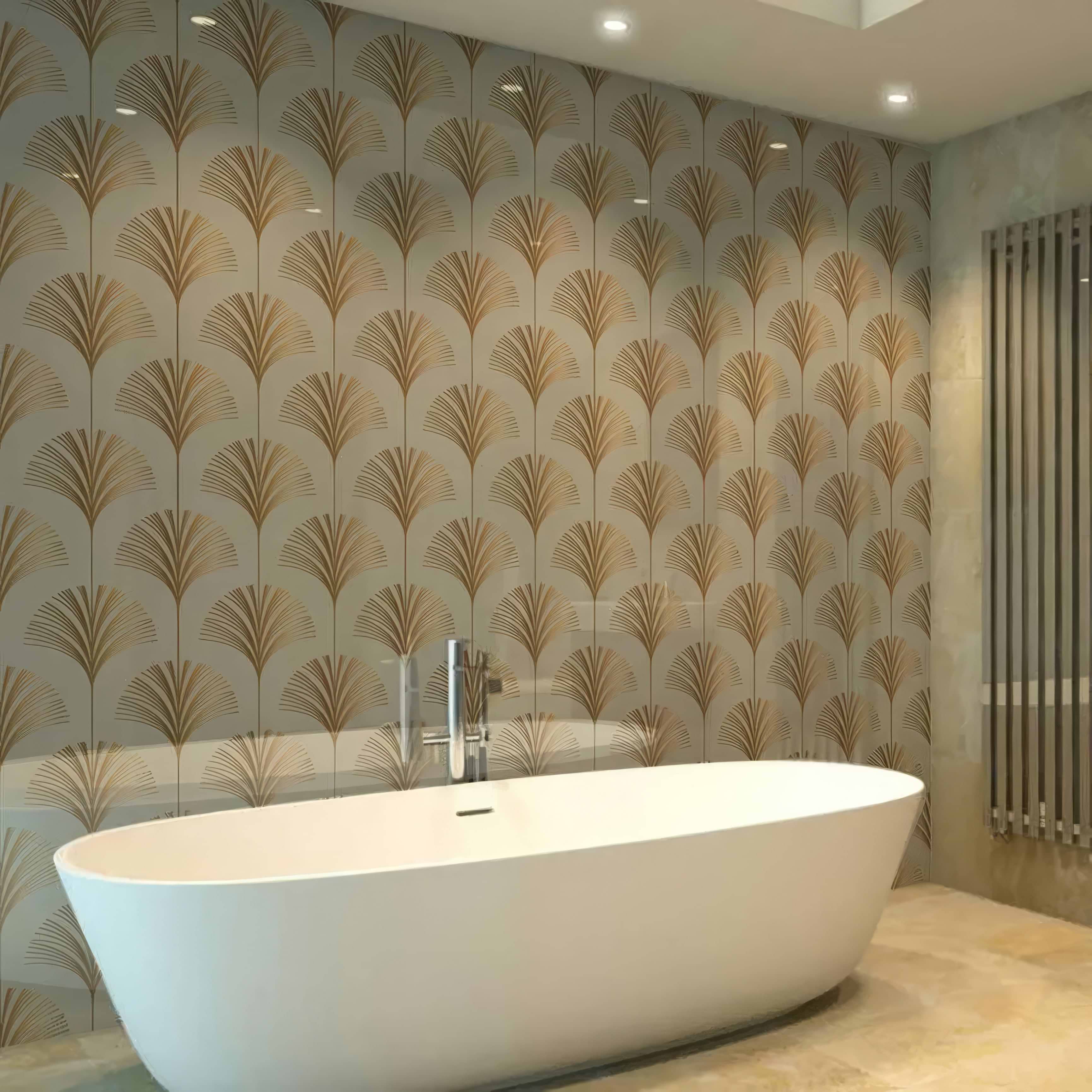 Art Deco Palm Martini Shower Panel By Hyperion Tiles