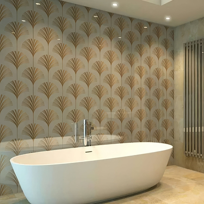 Art Deco Palm Martini Shower Panel By Hyperion Tiles