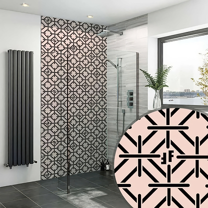 Art Deco Fashion Pink Black Shower Panel By Hyperion Tiles
