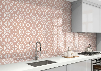 Aztec Pink White Shower Panel By Hyperion Tiles