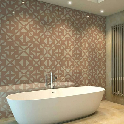 Aztec Pink White Shower Panel By Hyperion Tiles