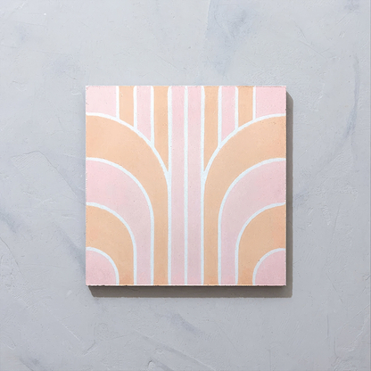 Art Deco Curve Blush Encaustic Tile - Hyperion Tiles