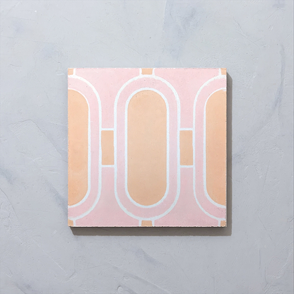 Art Deco Loop Blush Encaustic Tile - Hyperion Tiles