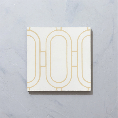 Art Deco Loop Sweet Yellow Encaustic Tile - Hyperion Tiles