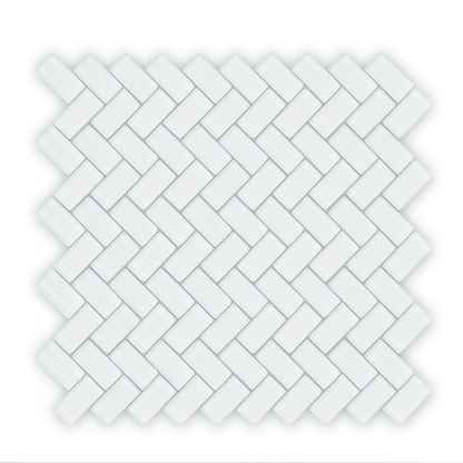 Aurora Herringbone White Mosaic - Hyperion Tiles
