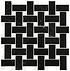 Basketweave (Black with White dot) Polished Marble Mosaic - Hyperion Tiles
