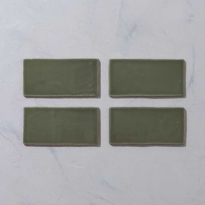 Bay Green Glazed Metro Tile - Hyperion Tiles