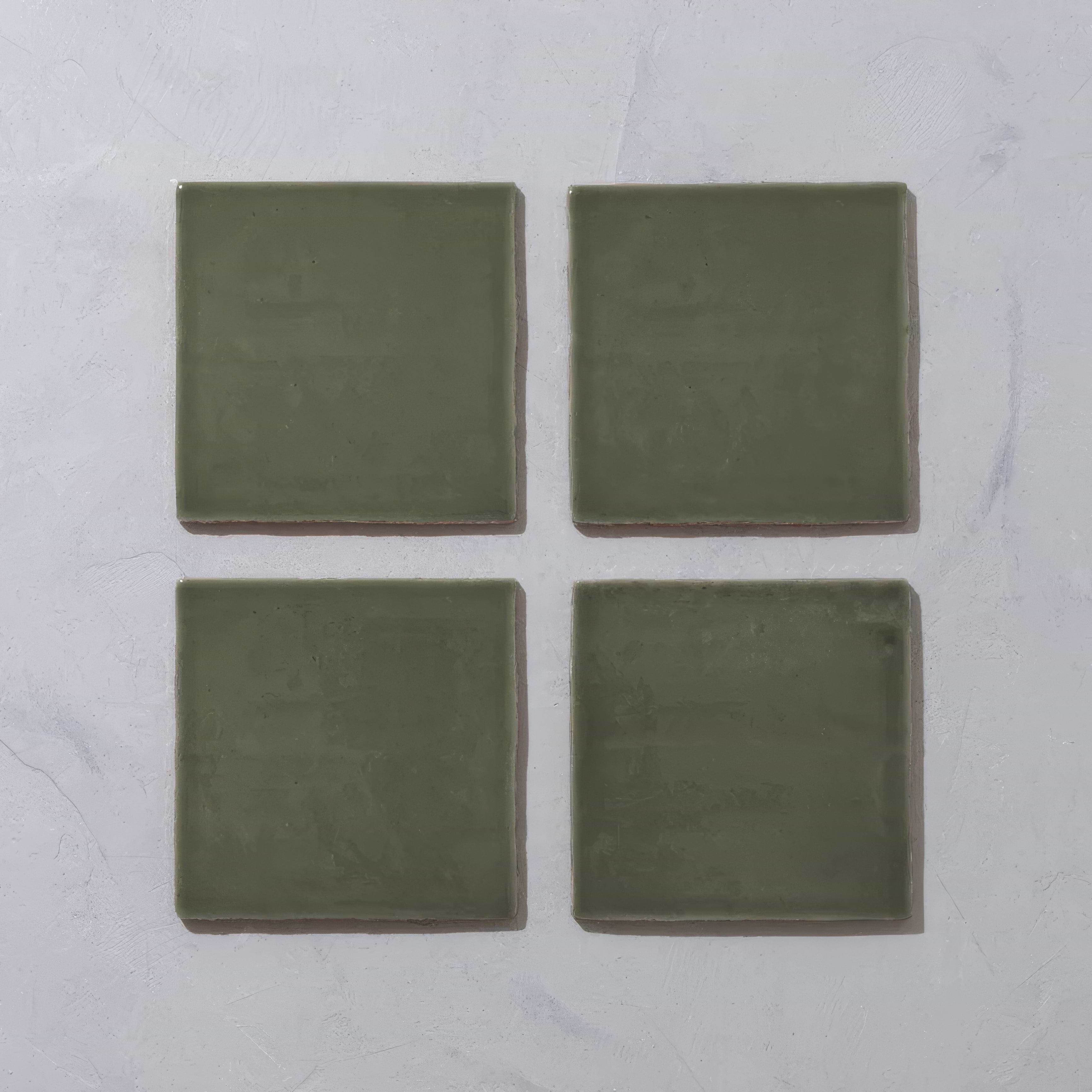 Bay Green Glazed Square Tile - Hyperion Tiles