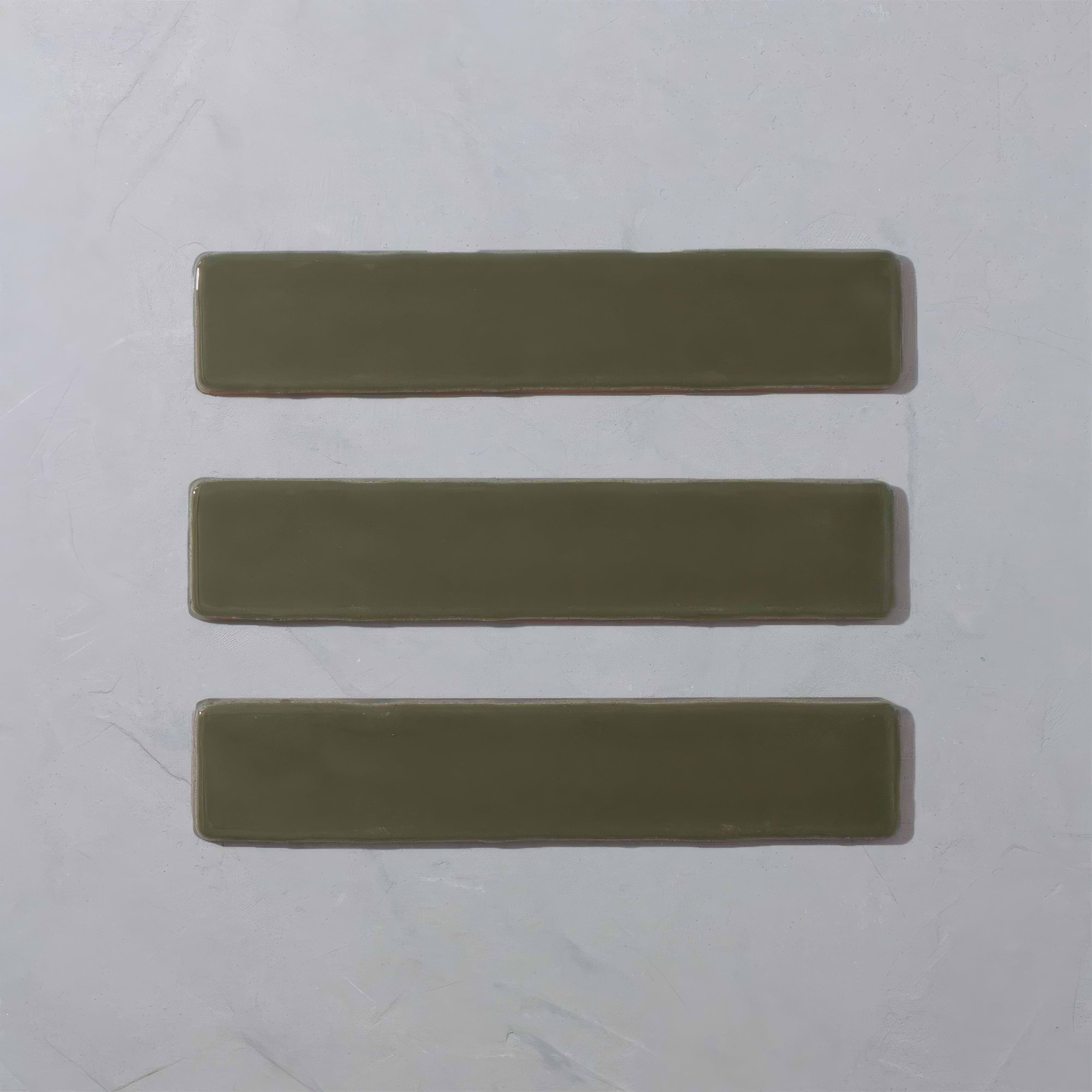 Bay Green Glazed Skinny Metro Tile By Hyperion Tiles