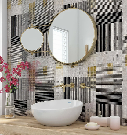 Berlin Geometric Shower Wall Panel By Hyperion Tiles