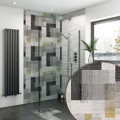 Berlin Geometric Shower Wall Panel By Hyperion Tiles