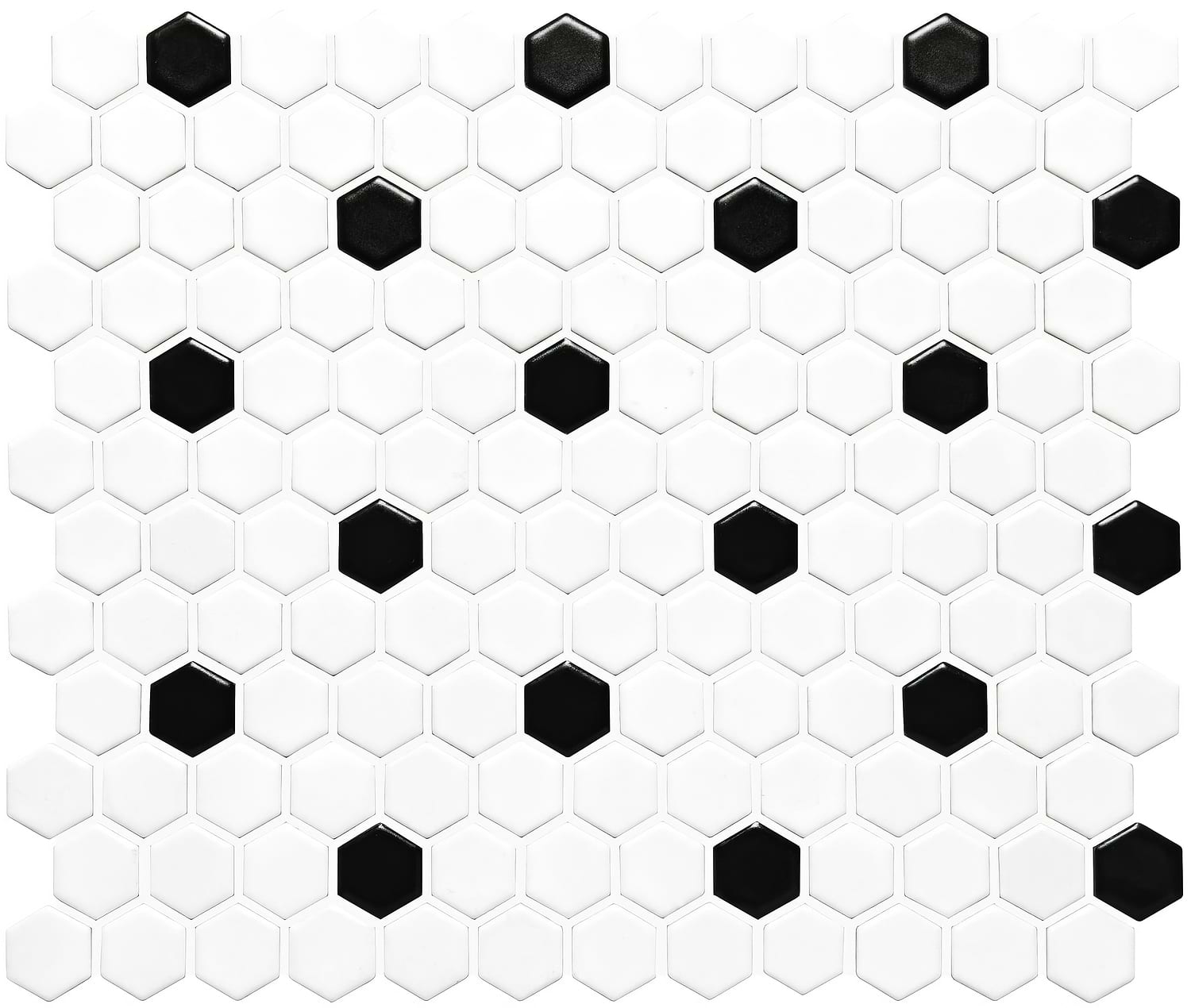 Black And White Honeycomb Floor Mosaic - Hyperion Tiles