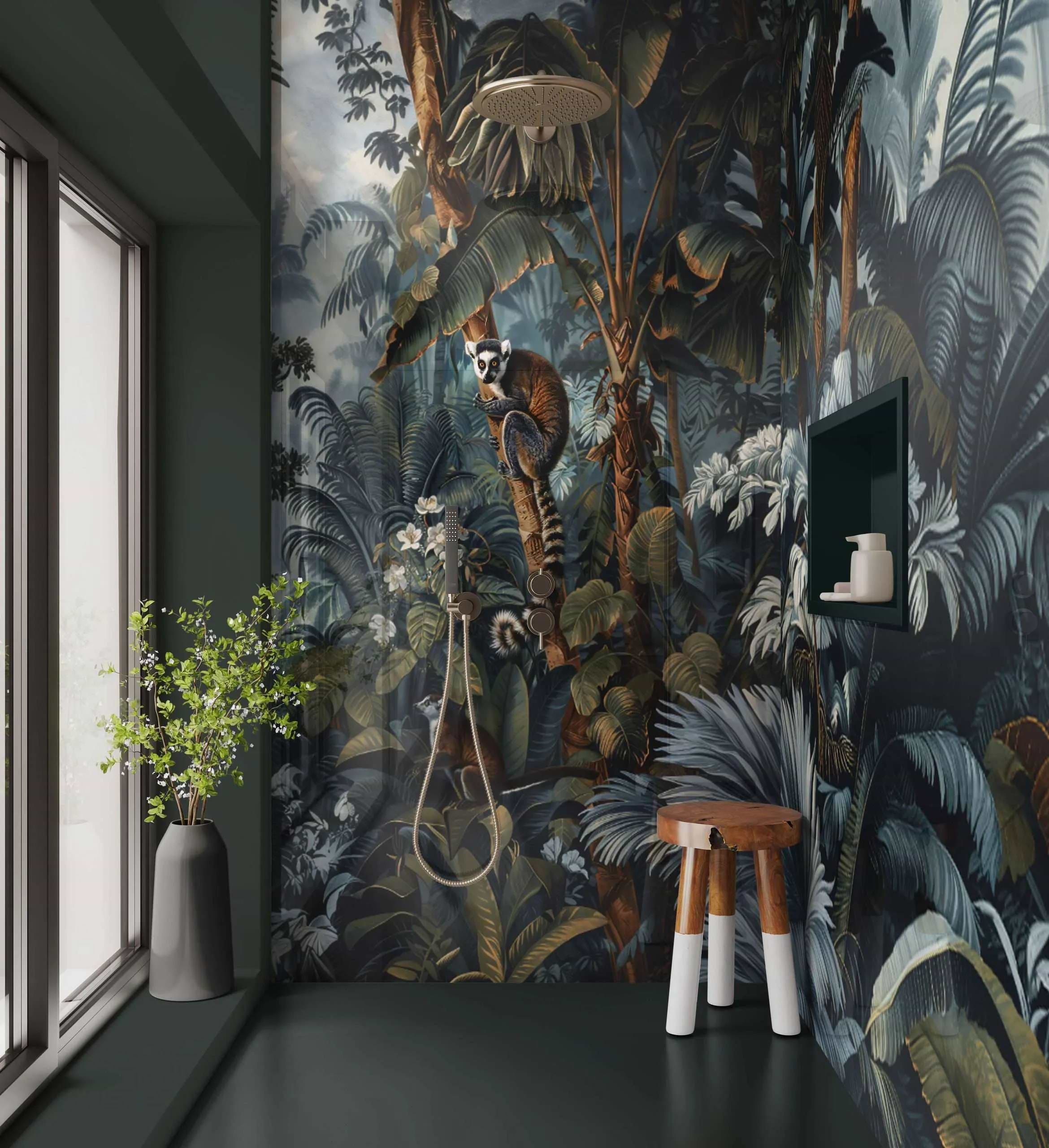 Shower Panel Blue Jungle By Hyperion Tiles