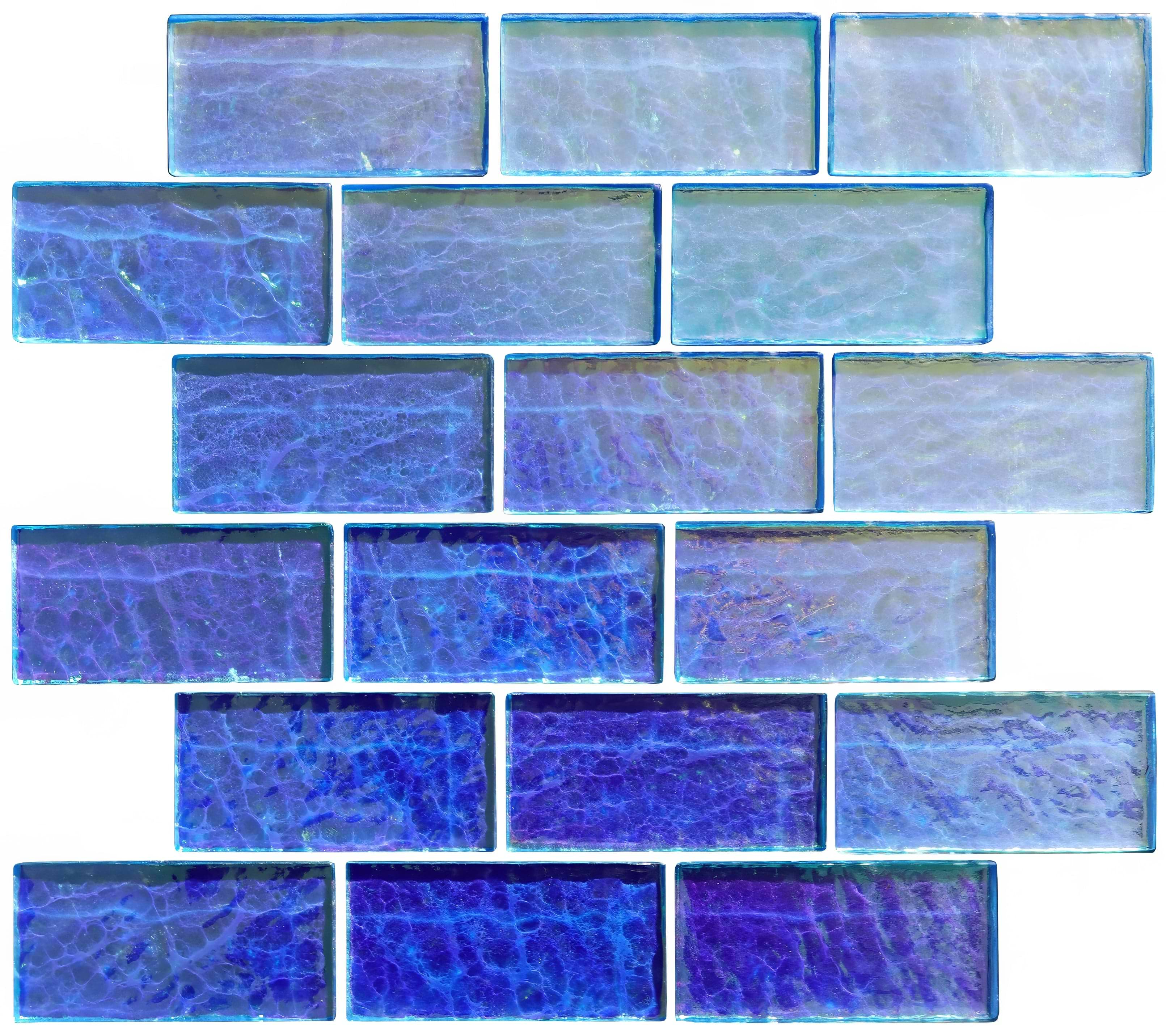 Shiny blue transparent store mosaic