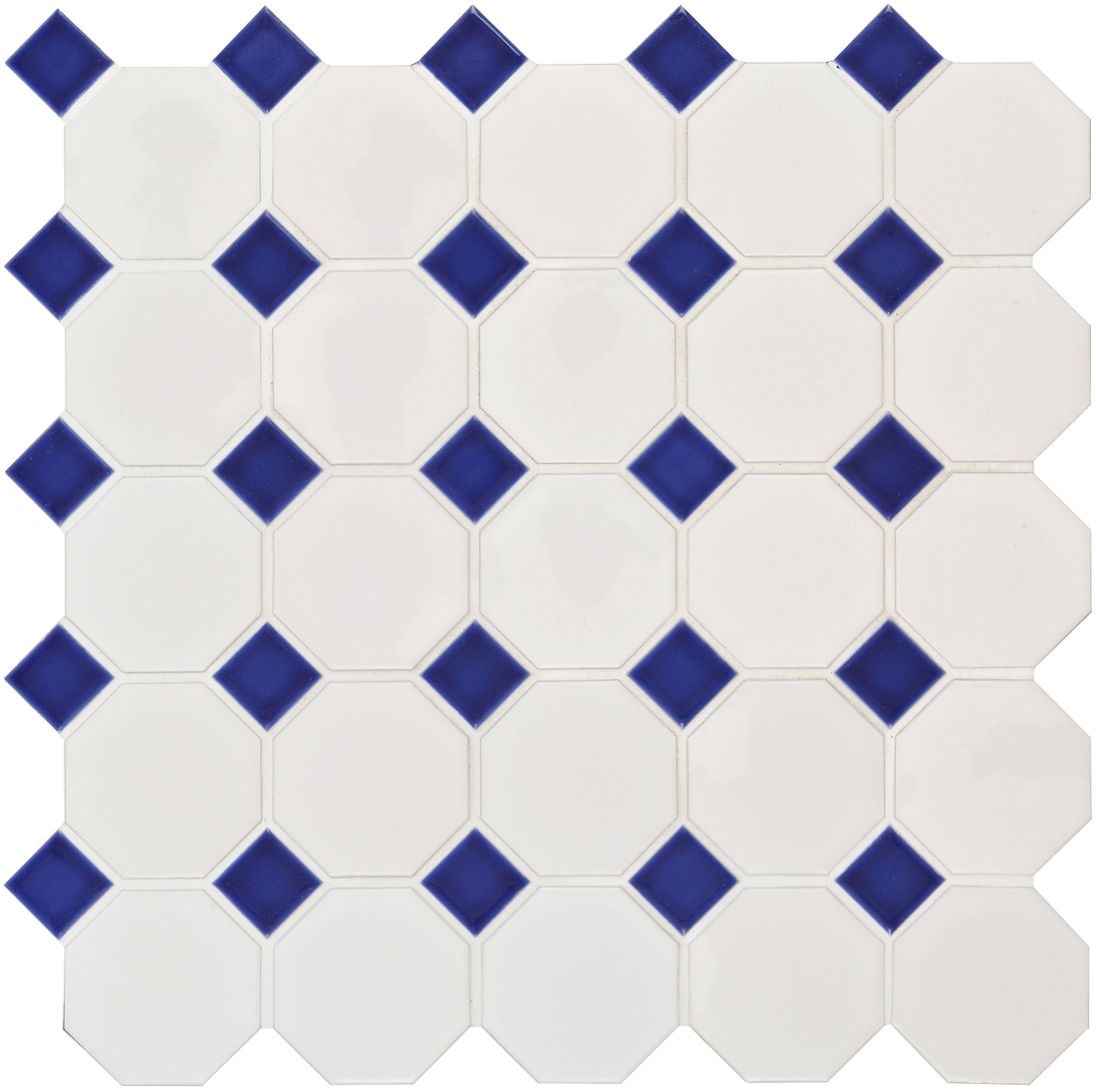 Blue Octagon &amp; Dot Floor Mosaic