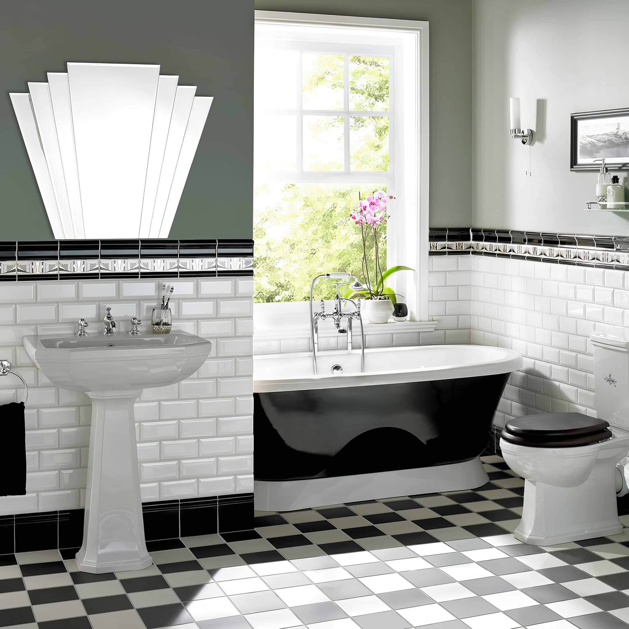 Brilliant White Metro Bevelled Tile - Hyperion Tiles