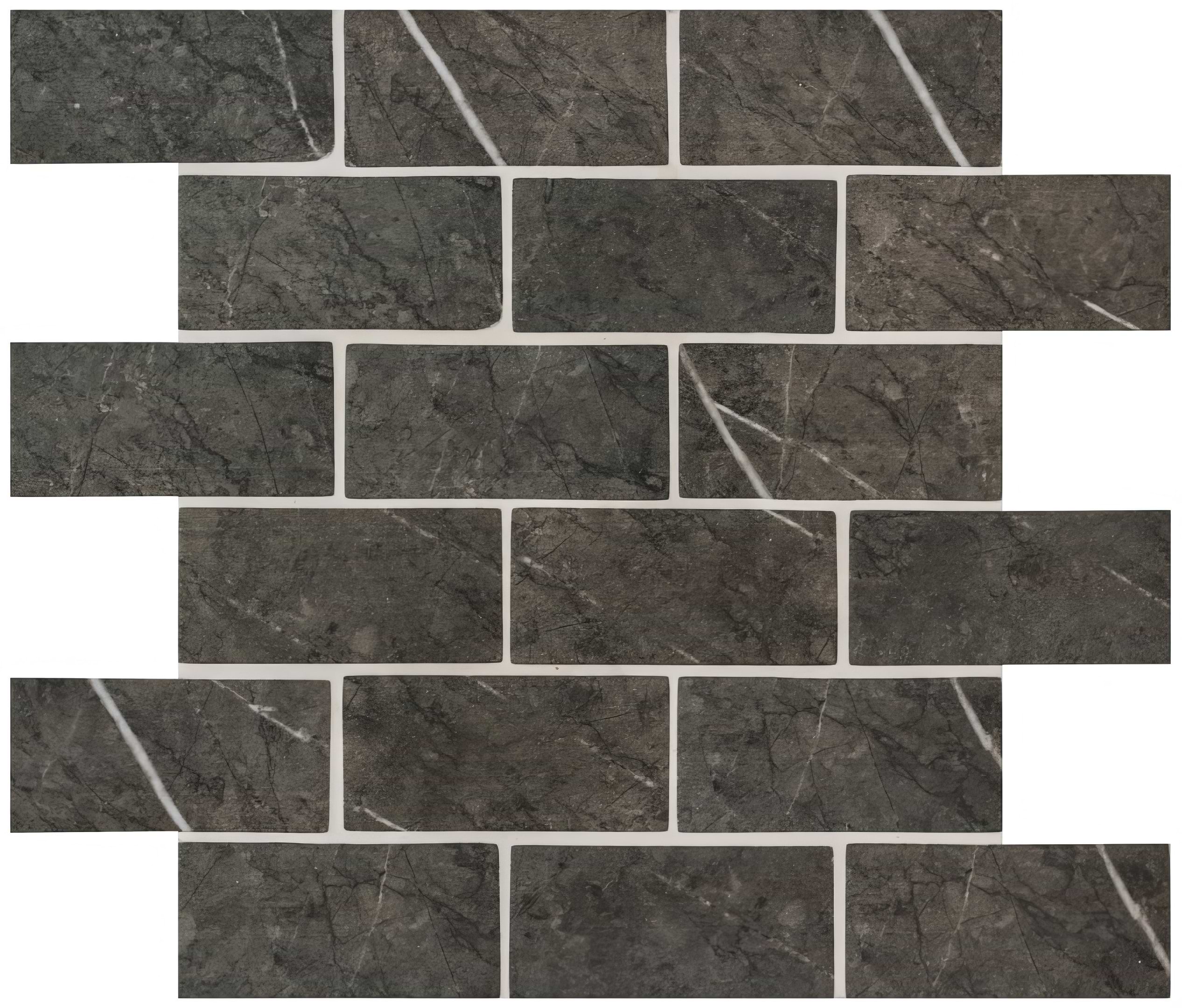 Burano Grey Brickbond Recycled Glass - Hyperion Tiles