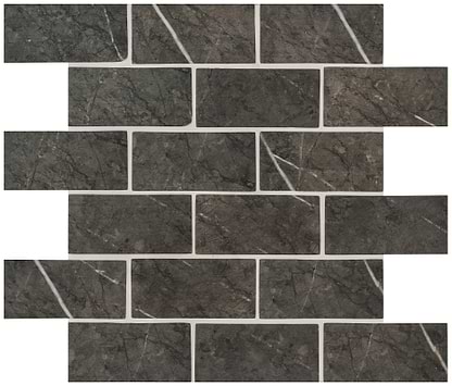 Burano Grey Brickbond Recycled Glass - Hyperion Tiles